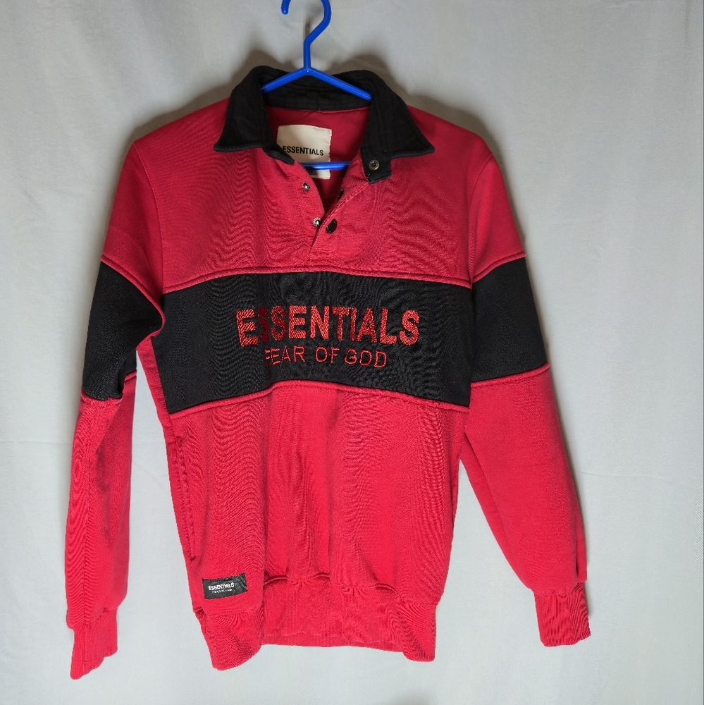 Essentials Fear Of God Men's Red And Black Men's Pullover Size L